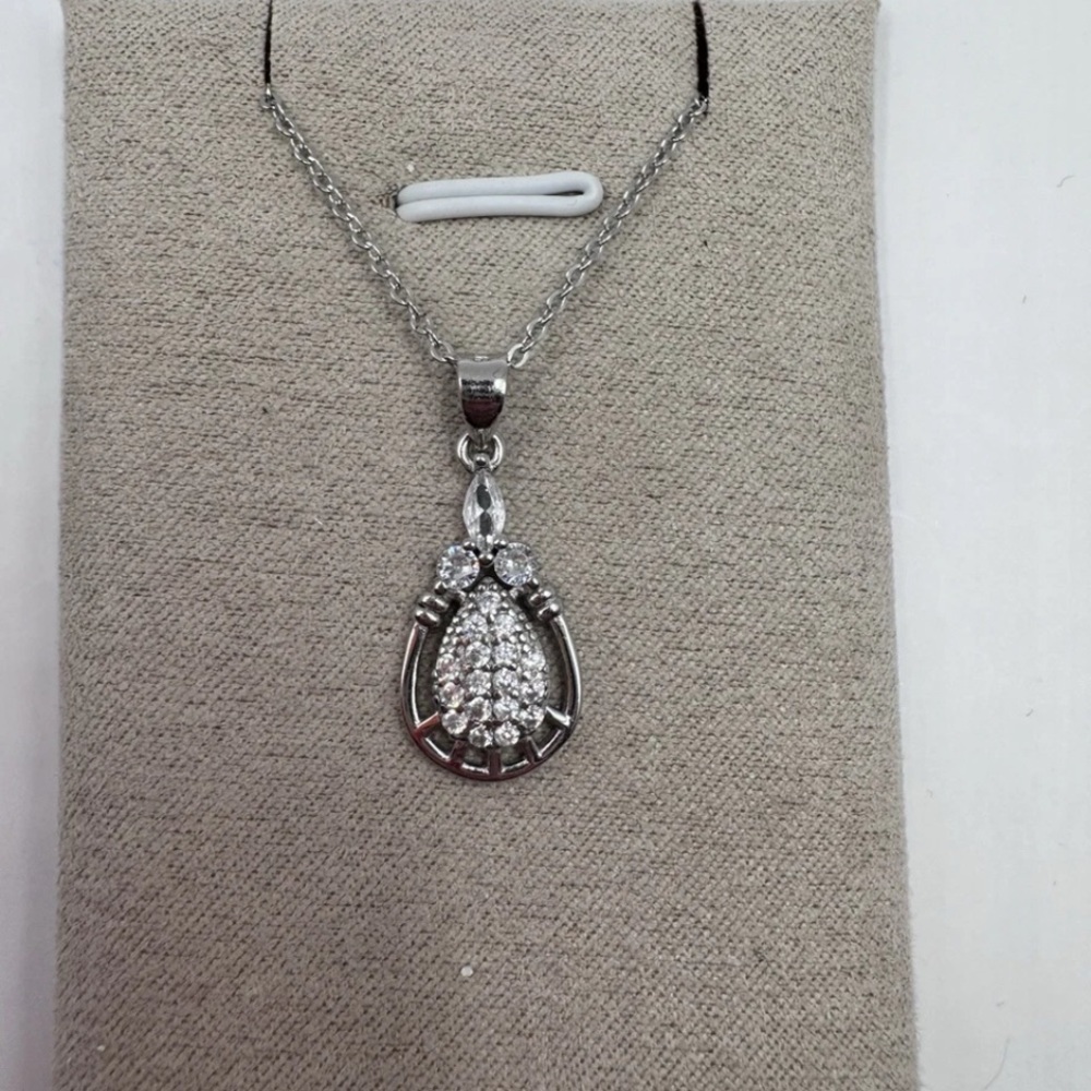 NWT Ryze Party White Frost Cubic Zirconia .925 Sterling Silver 18" Necklace